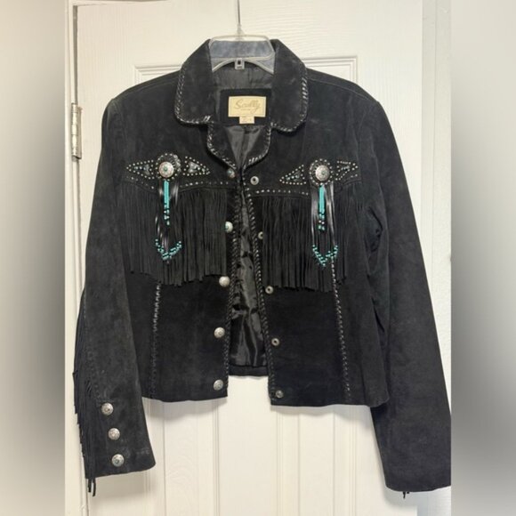 Vintage Scully Women's Black Suede Fringe Jacket - Picture 4 of 10